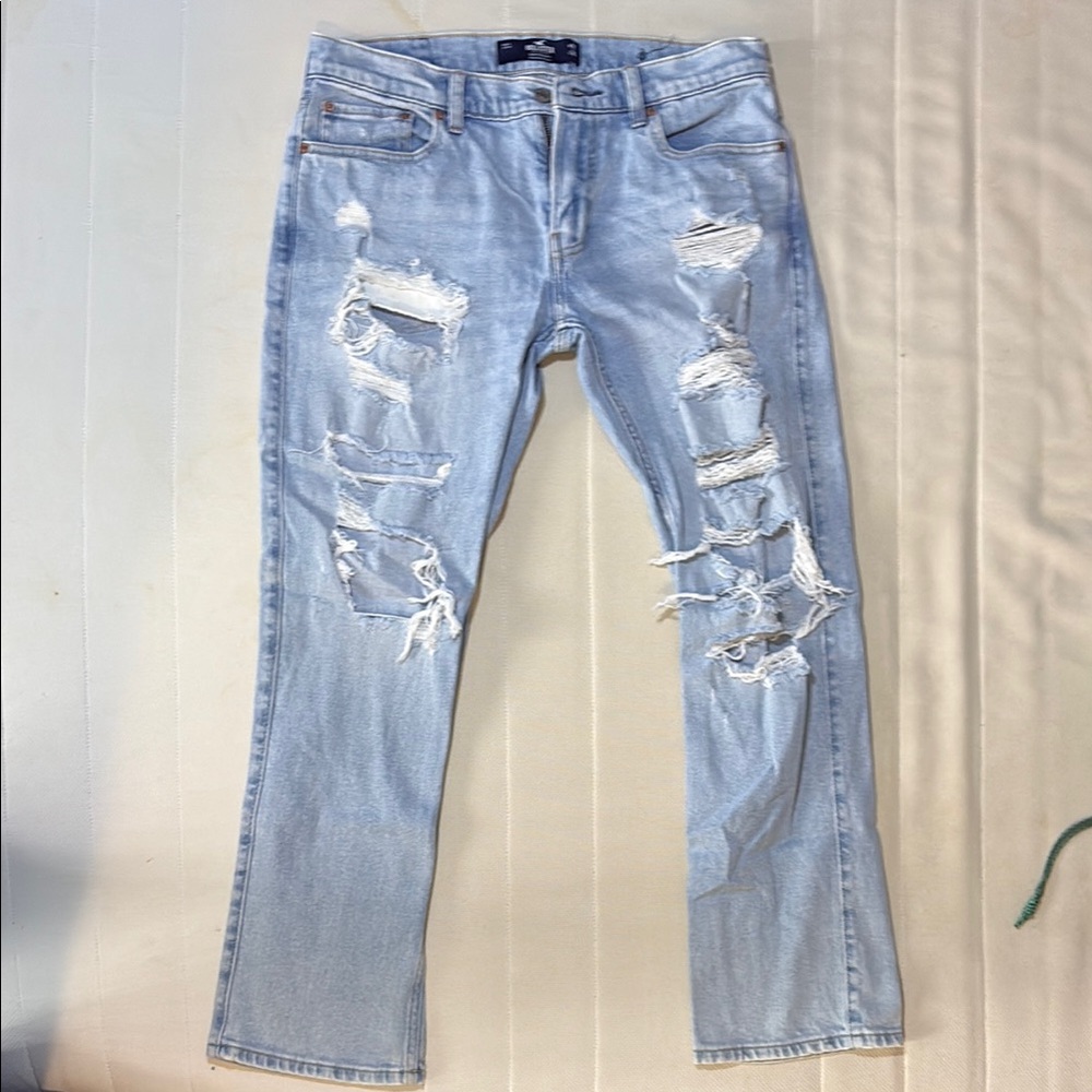 Hollister Distressed Light Blue Jeans
